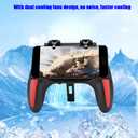 MUNEFE Mobile Game Controller, Portable Game Handle with Dual Cooling Fans, Smartphone Game Controller Gamepad for 4.7 To 6.5Inch Phones