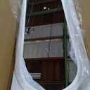 Koonmi 71"x32" Arched Mirror Full Length, Full Body Freely Standing Mirror, Flannel Floor Mirror with Stand for Bedroom, Living Room, Hanging or Against The Wall, White