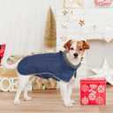 Fragralley Dog Coat Medium, Waterproof Dog Jacket with Warm Fleece Lining, Adjustable Reflective Dogs Winter Coat, Turtleneck Pet Coats for Cold Weather (Blue M)