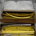 Arch Backdrop Stand Set of 2 With Cover (7.2FT+6FT) Gold Metal Wedding Arch Balloon Stand With Cover for Birthday Party Baby Shower Graduation Ceremony Decoration (White)