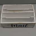 DRASTAR Mail Organizer Countertop, Mail Holder with 4 Slots, Mail Sorter Organizer for Desk, Envelope Holder for Home Office, Retro White