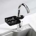 Kitchen Sink Organizer Space-Saving Sponge Holder Non-Slip Sink Caddy Rack, 6lb Capacity, Durable Rust-Resistant Storage for Kitchen Accessories Faucet Storage Rack Anti Slip Rubber Gasket