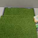 Dog Grass Pad with Tray: Reusable Training Pad with 2-Pack Replaceable Artificial Grass - Quick Absorbent Indoor Portable Dog Patio Potty, Washable Pee Pad for Small Medium to Large Dog, 22"x18" Grey (Grey Tray)