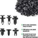 Ohleats 200 PCS Car Bumper Retainer Clips, Plastic Door Trim Panel Fender Clips, 6 Different Auto Push Pin Rivet Set Suitable for Most Vehicles, Universal Car Accessories