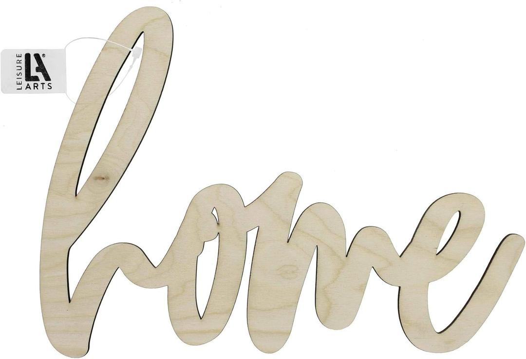 Leisure Arts Large Unfinished Wood Word, Home