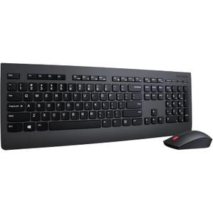 Lenovo Professional Wireless Keyboard and Mouse Combo, 2.4 GHz USB Wireless Receiver, Full Size Ambidextrous Mouse, 24 Month Battery Life, Black