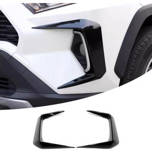Car Accessories Exterior Fog Light Trim Cover Front Eyebrow Spoiler (Glossy Black) Fit for 2019 2020 2021 2022-2025 Toyota Rav4 ABS 2 PCS Not Fit RHD/Adventure