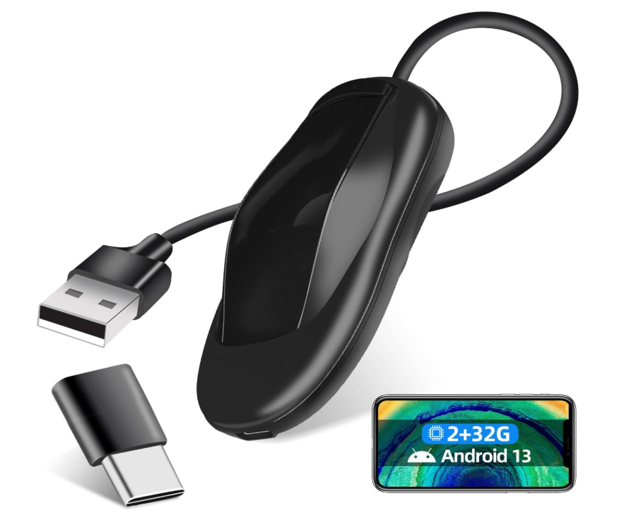  Podofo Android 13.0 CarPlay Ai Box 2+32G Wireless CarPlay and Wireless Android Car Adapter, HDIM Output, WiFi/4G Version Update - Original Car Updated to Android System