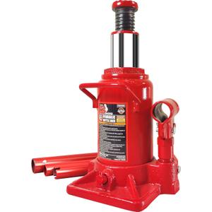 BIG RED T91207A Torin Hydraulic Stubby Low Profile Welded Bottle Jack, 12 Ton (24,000 lb) Capacity, Red