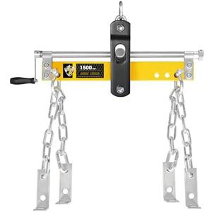 YELLOW JACKET Engine Hoist Shop Crane Engine Leveler 1500lbs Steel with Ball Bearing and Adjustable Handle
