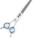 Purple Dragon Touch Pet Blenders Shears, 7.0" 50-Tooth Thinning Scissor for Dogs, 440c Japanese Stainless Steel Texturizers Dog Thinning Shears(Blue)