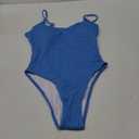 American Trends One Piece Swimsuit Women Swim Suits for Women 2024 Ribbed Open Back Bathing Suit Sexy Slimming Swimsuit (Small, Blue)