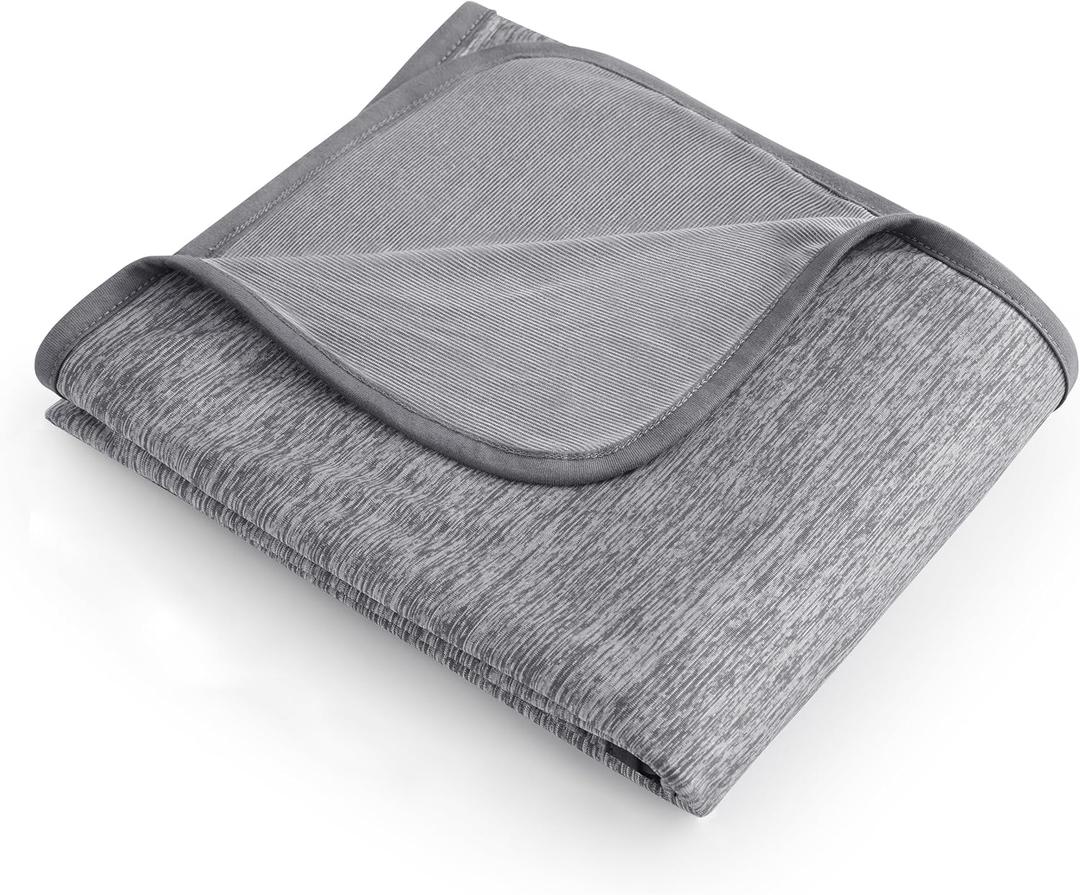 Bedsure Cooling Blanket Twin XL for Hot Sleepers, Summer Dorm Room Essentials for Guys Girls, Cold Blanket with Rayon Derived from Bamboo, Ice Cool Cold Lightweight Bedding for Twin Size Bed, 60x90 (01- Dark Grey)
