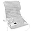 Deepsoon Heating Pad,Electric Heating Pads for Back,Neck,Moist Heating Pad for Abdomen Shoulder Knee Legs,Dry/Moist Heat&Auto Shut Off,Mother's Day Birthday for Men and Women,Light Gray,24x12 Inch
