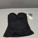 Anne Cole Women's Solid Twist Front Shirred Bandeau Tankini Swim Top (Medium)