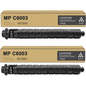 MP C6003 High Yield Black Toner Cartridge 2 Pack : MPC6003 841849 Toner Cartridge (Up to 33,200 Pages) Replacement for Ricoh MP C4503 MP C5503 MP C6003 Printer