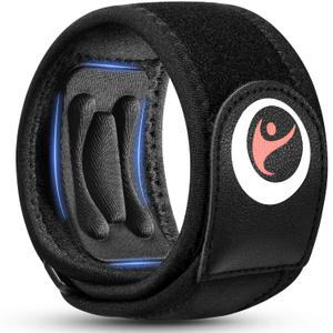 Tennis Elbow Brace for Men, Women with Tendonitis for Elbow Pain Relief - Adjustable Strap with Two Removable Gel Pads, Golfers Elbow Brace, Counterforce Arm Forearm Support Band - Black 1 Pack