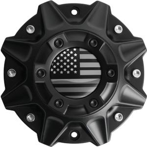 KitsPro Wheel Center Caps for Pro Comp Series 48 and Ballistic 845 Morax Rim Replacement Hub Caps, Pack of 1 (Matte Black with American Flag)