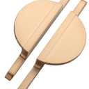 4 Pack Champagne Bronze Cabinet Pulls 2-1/2 inch (64mm) Hole Center Kitchen Cabinet Handles Half Moon Cabinet Hardware Champagne Kitchen Handles for Cabinets