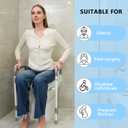 Toilet Seat Risers for Seniors - Raised Toilet Seat with Handles Over Toilet - Elevated Toilet Seat for Handicap & Elderly, Adds 3.5 Inches Height, Assists Standing & Sitting