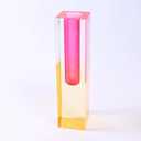 Acrylic Vase, Bud Vase for Centerpieces, Maximalist Decor Cute Flowers Vases for Modern Home, Office, Bedroom, Living Room, Dining Table (Pink, Sunny Orange)