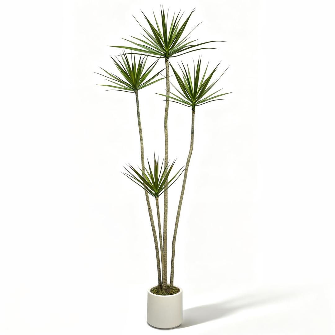 Crasraye 5.2ft Dracaena Marginata Artificial Plant, 4-Head Faux Dragon Tree