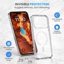 for iPhone 17 Pro Max Crystal Clear Magnetic iPhone Case with 9H Tempered Glass Screen Protector, MagSafe Compatible, Anti-Yellowing Shockproof Transparent iPhone Cover & Screen Protector