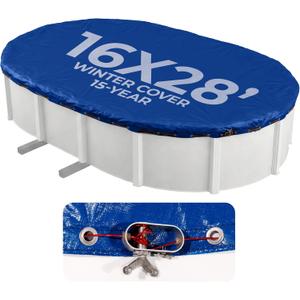 Blue Wave Arctic Armor 16x28-ft Oval Above Ground Pool Winter Cover, Blue