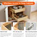 Pull Out Kitchen Drawer Cabinet organizer, 2 Tier 20"W*21"D*16"H -2 Tier,Soft Close Slide Out Wood Shelves Storage for Heavy-Duty, Bottom Assembly (Cabniet Opening W>20.5'',D>21.5'',H>16.5'')