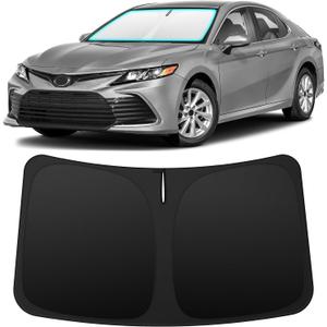 INSAUTO Custom Fit Windshield Sun Shade Accessories for Toyota Camry 2018-2024, Foldable Front Window Sunshade, UV & Heat Reflector, Keeps Interior Cool, Includes Storage Bag