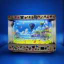 Aquarium Night Light with Rotating Castle Scene - Moving Picture Projection, White Mood Light for Bedroom/Office Decor, Unique Gift Idea