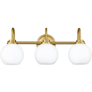 Gold Bathroom Light Fixtures, 3 Light Gold Modern Bathroom Light Fixtures Over Mirror with White Milk White Globe Glass Shade for Bathroom