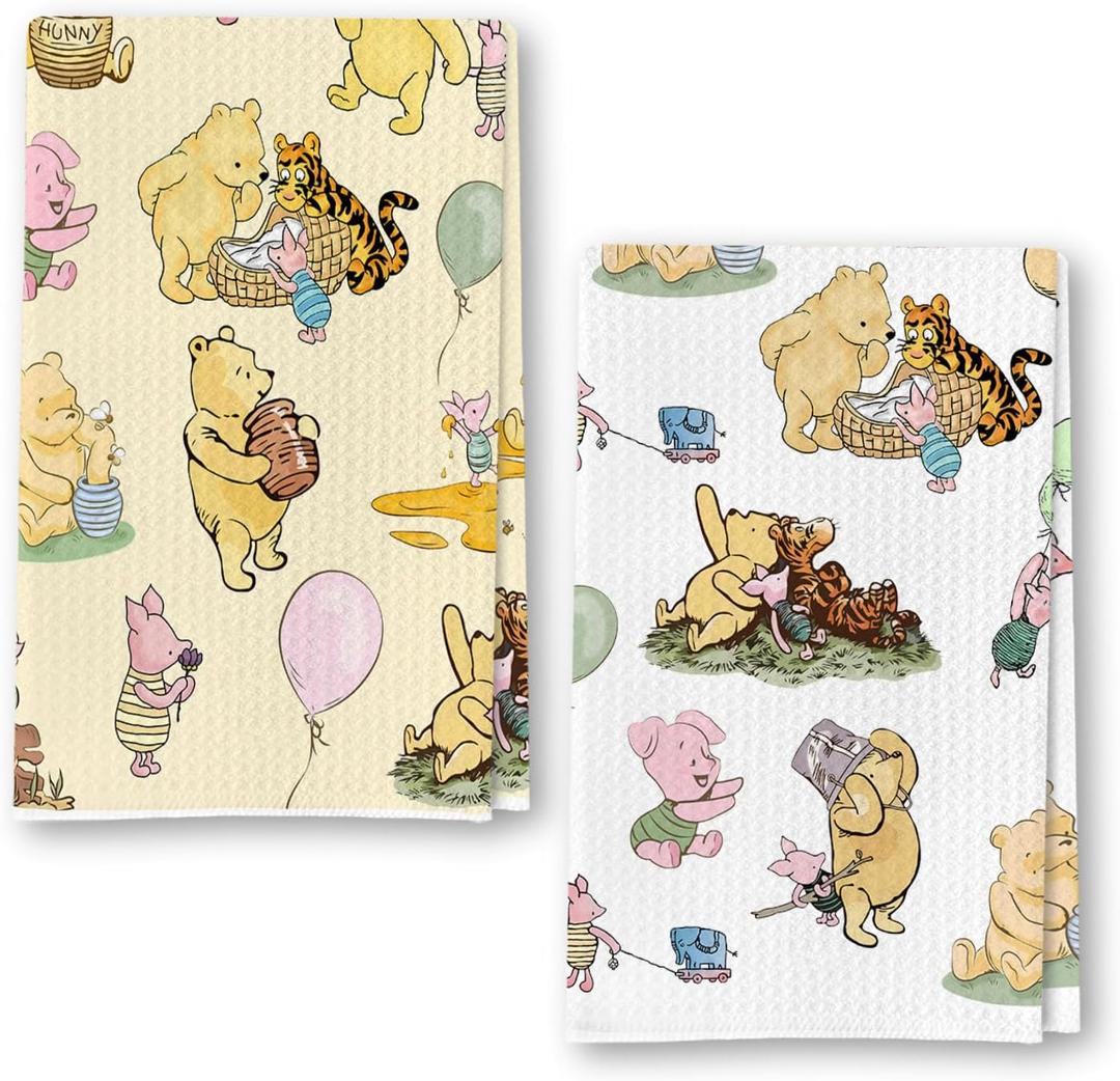 Winnie Baby Shower Decorations - Winnie Kitchen Towels - The Pooh Baby Stuff for Kitchen Bathroom - Vintage Winnie Baby Nursery Decor Hand Towels - The Pooh Gifts for Women 16X24 Inch