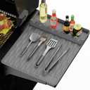 Silicone Griddle Tools Mat with Drip Pad for Blackstone  Non-Slip Spatula Rest & Side-Shelf Mat for Outdoor Grill Kitchen Counter, Heat-Resistant Grill Pad, Blackstone Griddle AccessoriesGray