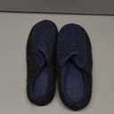 GOEWY Mens Two-Tone House Slippers with Memory Foam Cozy Warm Slip On House Shoes for Indoor Outdoor Gifts for Men Him Dad (9-10, Blue Heels)