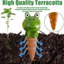 4PCS Terracotta Self Watering Spikes, Frog Shaped Self Watering Globes, Slow Release Self Watering Planter Insert, Plant Watering Globes for Indoor and Outdoor Plants
