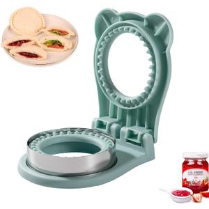 Uncrustable Sandwich Maker, Sandwiches Pocket Circle Shape 3.7 Inch Sandwich Cutter and Sealer, Sandwich Cutter for Kids Breakfast and lunchboxes (Light Blue)