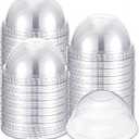 100 Count 90mm/3.5inch Dome Lids, Clear Pet Lids for Plastic Cup Disposable Cover for Cold Brew, Coffee, Beer, Cocktail, Wine or Beverage Cups