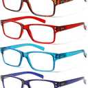 NORPERWIS Reading Glasses 6 Pairs Quality Readers Spring Hinge Glasses for Reading for Men and Women (6 Pack Mix Color -3, 1.50)