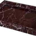Natural Marble Vanity Tray, Cosmetics Towel Tray for Dresser Bathroom Kitchen (Rosa Levanto, 11.8L x 7.87W x 1.18H)
