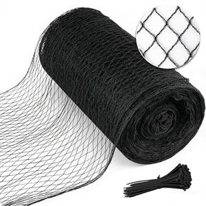 Bird Netting for Garden 25 x 100 FT Heavy Duty Black Garden Netting for Fruit Trees, Chicken Coop, Pond, Blueberry Bushes, Poultry & Deer Netting, HDPE Plant Protection Net Fence with Ties