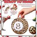 5 Pcs Cherry Cheetah Decorations Cherry Cheetah Party Banner Red Leopard Bow Print Garland Birthday Backdrop Bachelorette Animal Print Party Supplies