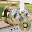 4" Heavy Duty Sliding Gate Rollers Wheels 2 Sets V Groove Slide Wheel Solid 4" Dia 1-3/4" Width Double Bearing 3000 Lbs Capacity with Screws