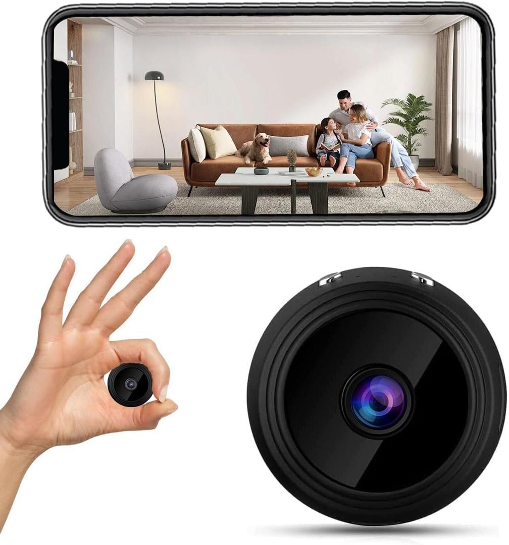 WiFi Camera Night Vision, Motion Detection Nanny Cameras - Small Wireless Camera for Pet/Nanny Monitor Pan/Motion Detection - HD 1080P