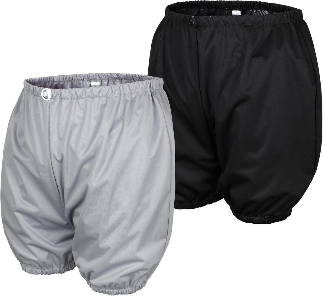 Leekalos Reusable Adult Diaper Covers - 2 Packs Washable Incontinence Underwear Cover with Adjustable Elastic Widened Waistband Boxer Briefs Leakproof Protection for Men (Black Grey) XL