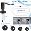 Yofidra Soap Dispenser for Kitchen Sink: Built in Sink Soap Dispenser Pump, Brushed Nickel Stainless Steel Sink Soap Dispenser with 47 Tube Kit Fit for Kitchen Bathroom in Counter (Black)