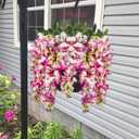 2Pcs Artificial Flowers Faux Silk Flowers Indoor Plants Hanging Wisteria Decoration for Home Indoor Kitchen Table Vase Wedding Party Table Centerpieces Outdoor Decor (Purple Fuchsia)