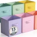 Sorbus Fabric Storage Cubes - 6 Foldable Storage Bins for Organizing Pantry, Cubbies, Toy Box - Clothes Storage & Closet Organizer - 13 Inch Collapsible Cube Baskets for Shelves with Handle 
