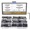 202 Pieces Black M4 x 30/35 /40/45 /50 mm Hex Socket Head Cap Screws Nuts Washers Assortment Kit, 12.9 Grade Alloy Steel