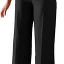 Lucuna Women's Wide Leg Dress Pants High Waisted Straight Leg Slacks Business Office Work Pants Trousers (Black, XXL)